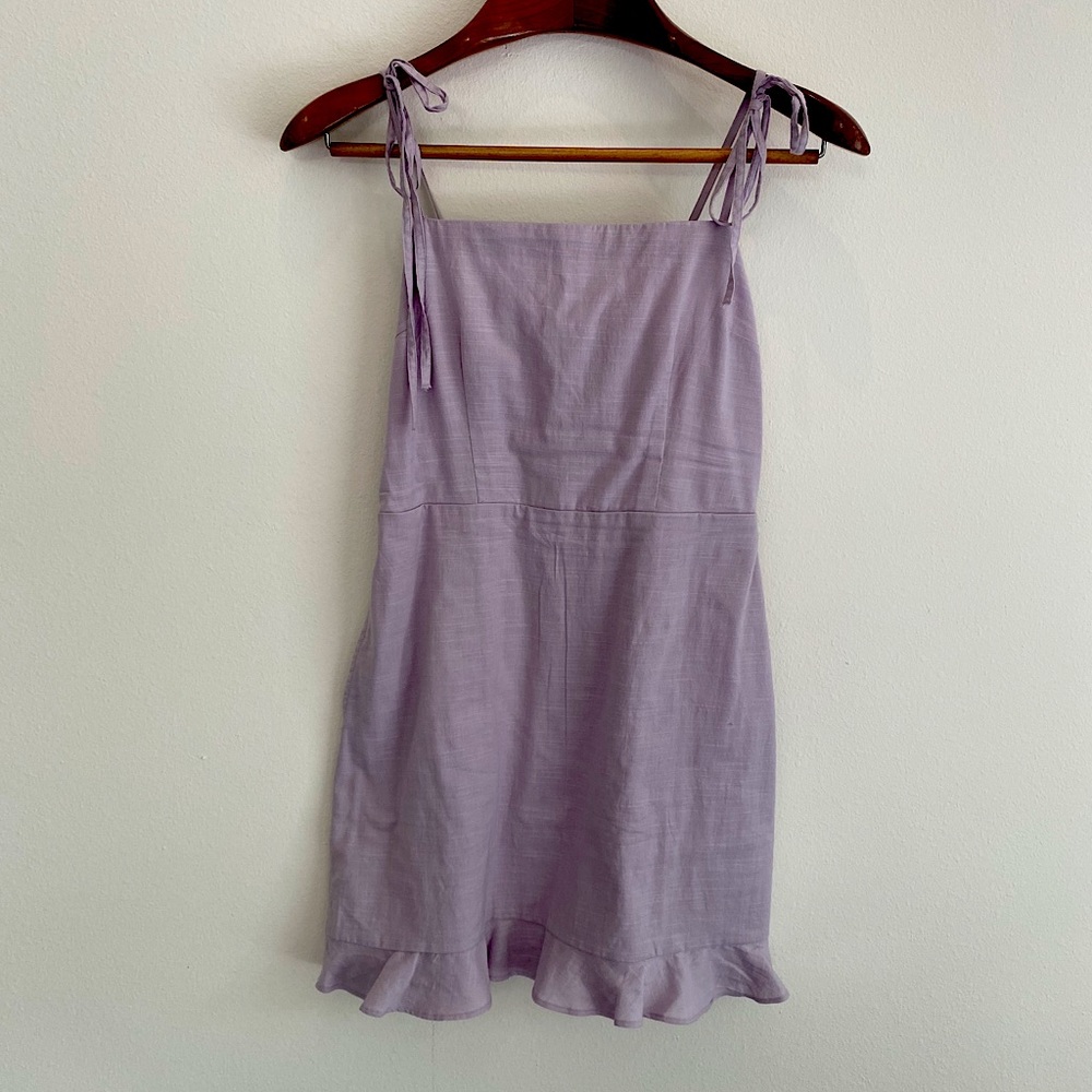 Abercrombie & Fitch Linen Lilac Ruffle Dress